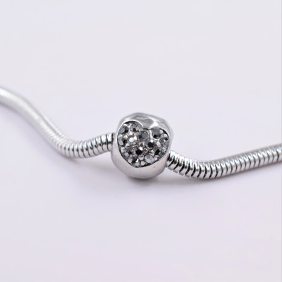 Bead with hearts in many color combinations surgical steel