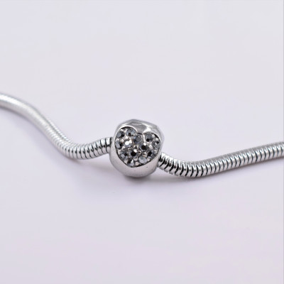 Bead with hearts in many color combinations surgical steel