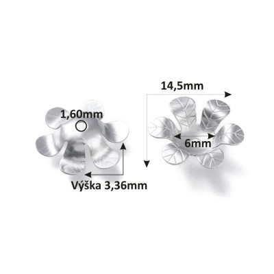 Kaplík tvarovaná kytička 14,5mm z chirurgické oceli