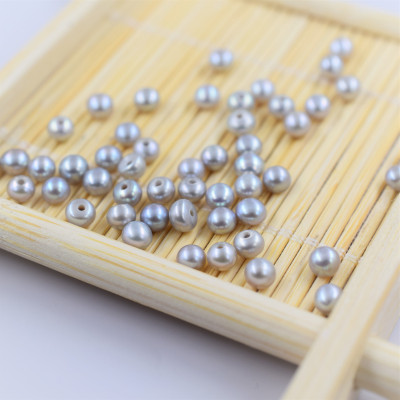 Freshwater pearl gray 3.5-4mm semi-drilled