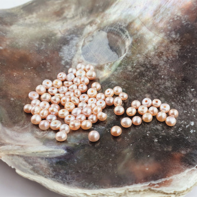 Freshwater pearl light 3-3.5mm semi-drilled