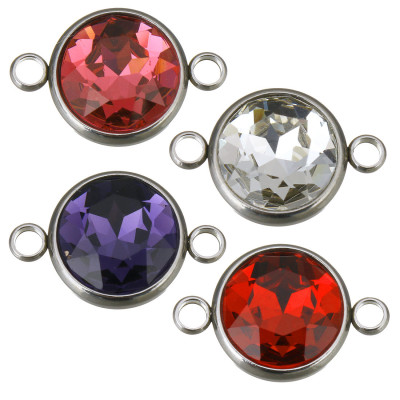 Connector with colored chaton surgical steel