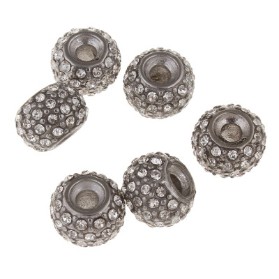 Bead ball with surgical steel chatons