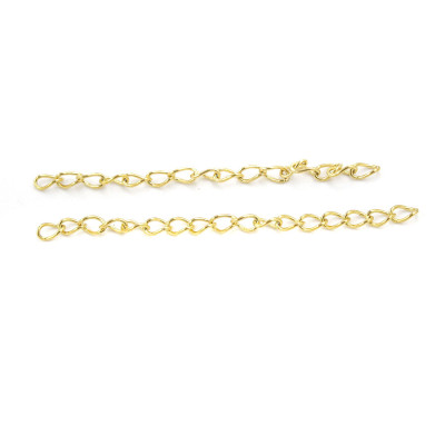 Extension chain without pendant made of surgical steel gold galvanized