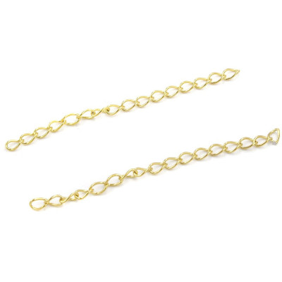 Extension chain without pendant made of surgical steel gold galvanized