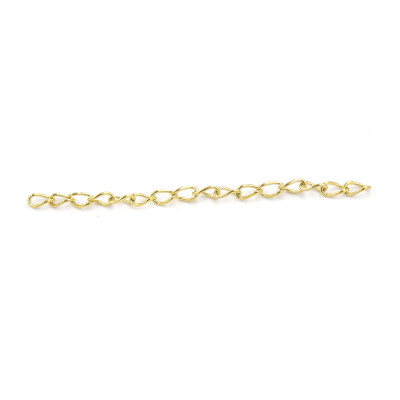 Extension chain without pendant made of surgical steel gold galvanized