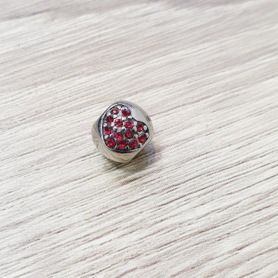 Bead with hearts in many color combinations surgical steel