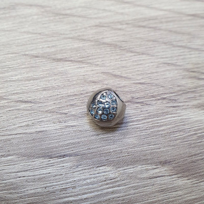 Bead with hearts in many color combinations surgical steel