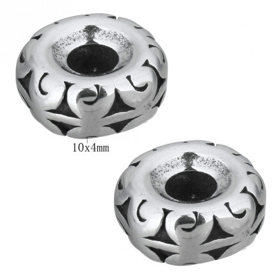 Bead with surgical steel ornaments