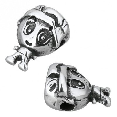 Surgical steel stick figure bead