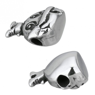 Surgical steel stick figure bead