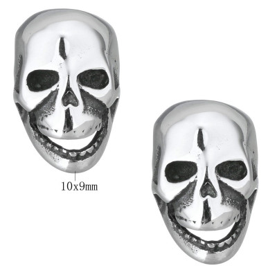 Surgical steel bead mask in the form of a skull