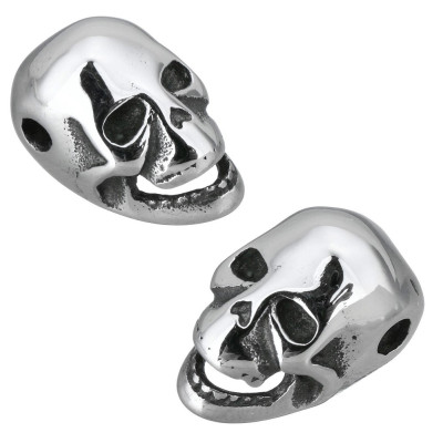 Surgical steel bead mask in the form of a skull