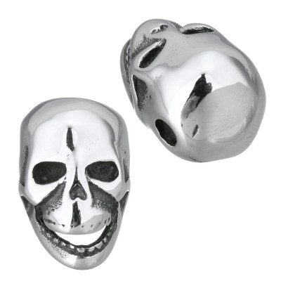 Surgical steel bead mask in the form of a skull