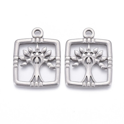 Surgical steel life tree pendant