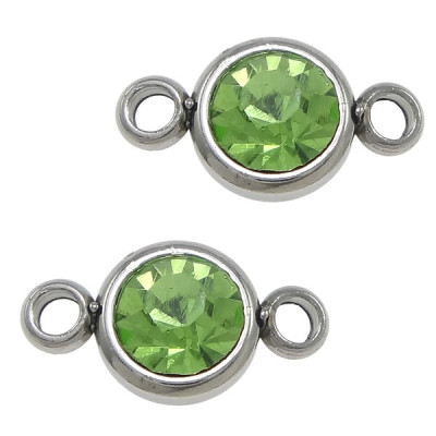 Circle-shaped bowl connector with Light Rose surgical steel chaton