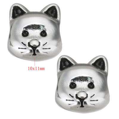 Korálek s velkým průvlekem hlava kočky chirurgická ocel