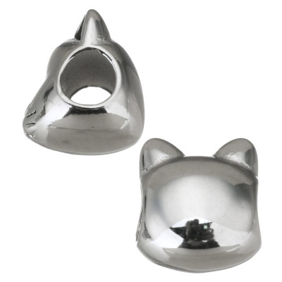 Korálek s velkým průvlekem hlava kočky chirurgická ocel