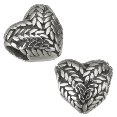 Bead heart 11,5 x 10mm of surgical steel