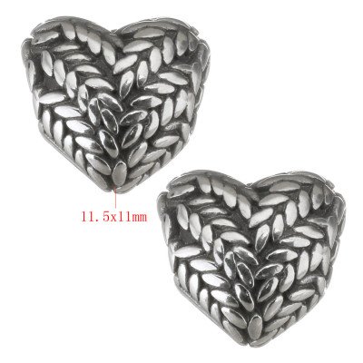 Bead heart 11,5 x 10mm of surgical steel