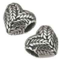 Bead heart 11,5 x 10mm of surgical steel