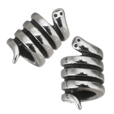 Bead spiral with surgical steel snake