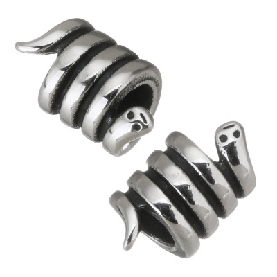 Bead spiral with surgical steel snake