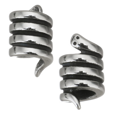 Bead spiral with surgical steel snake