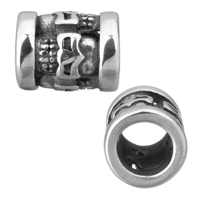 Large bead pruned with surgical steel skulls