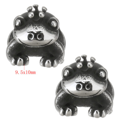 Bead frog with surgical steel crown