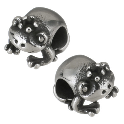 Bead frog with surgical steel crown