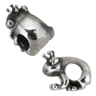 Bead frog with surgical steel crown