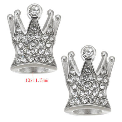 Korunka se šatony barvy Crystal vyrobená z chirurgické oceli