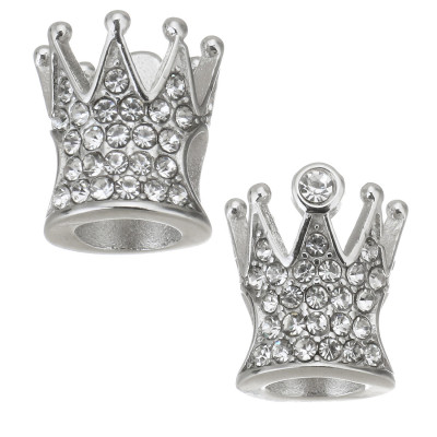 Crown with crystal color rhinestones made of surgical steel