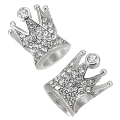 Crown with crystal color rhinestones made of surgical steel