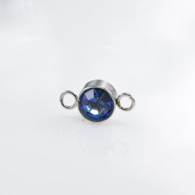 Crystal Bermuda Blue connector with surgical steel color