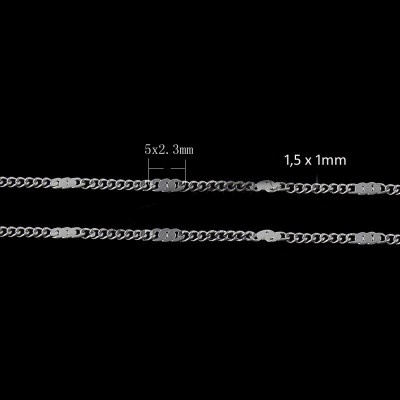 Konektorová řetízkovina velikost očka 1 x 1,50mm z chirurgické oceli