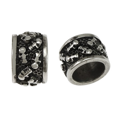 Bead Extension Ring with Surgical Steel Skull