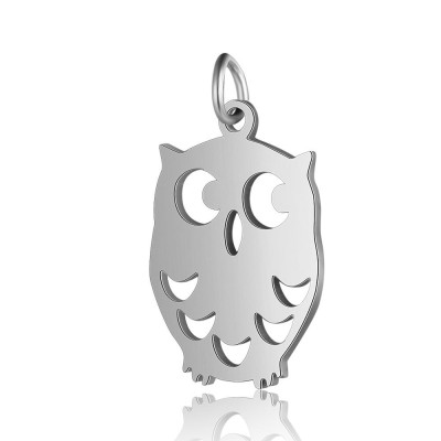 Surgical steel owl pendant two color variants