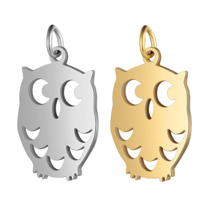 Surgical steel owl pendant two color variants