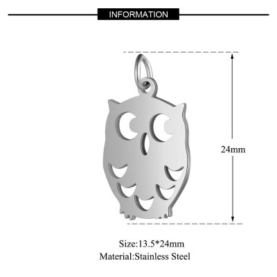 Surgical steel owl pendant two color variants