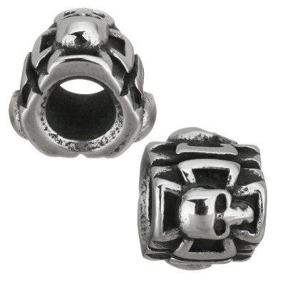 Bead Extension Ring with Surgical Steel Skull