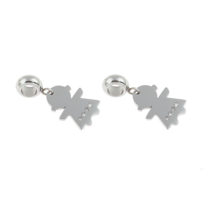 Eyelet pendant girl surgical steel