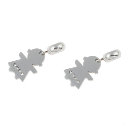 Eyelet pendant girl surgical steel