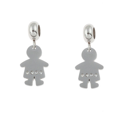 Eyelet pendant baby boy surgical steel