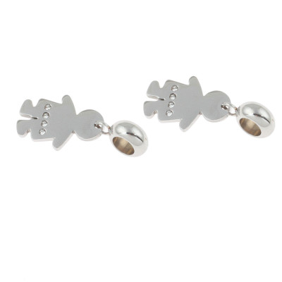 Eyelet pendant baby boy surgical steel