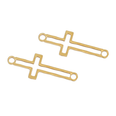 Cross connector in two color variants surgical steel