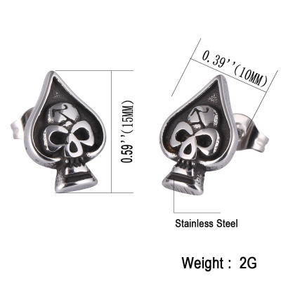 Surgical steel 316L skull earrings