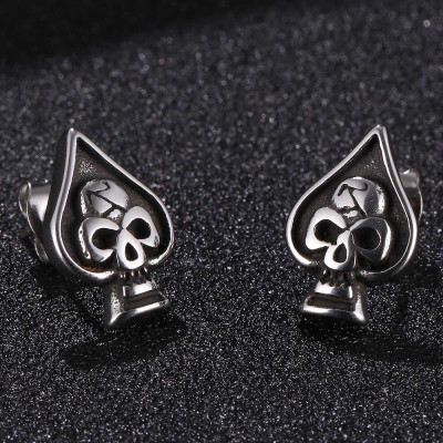 Surgical steel 316L skull earrings