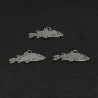 Surgical steel fish pendant two color variants